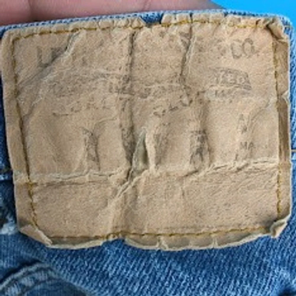 Vintage Levis 505 Orange Tab Distressed Patchwork Jeans Blue Denim 575 Stamped